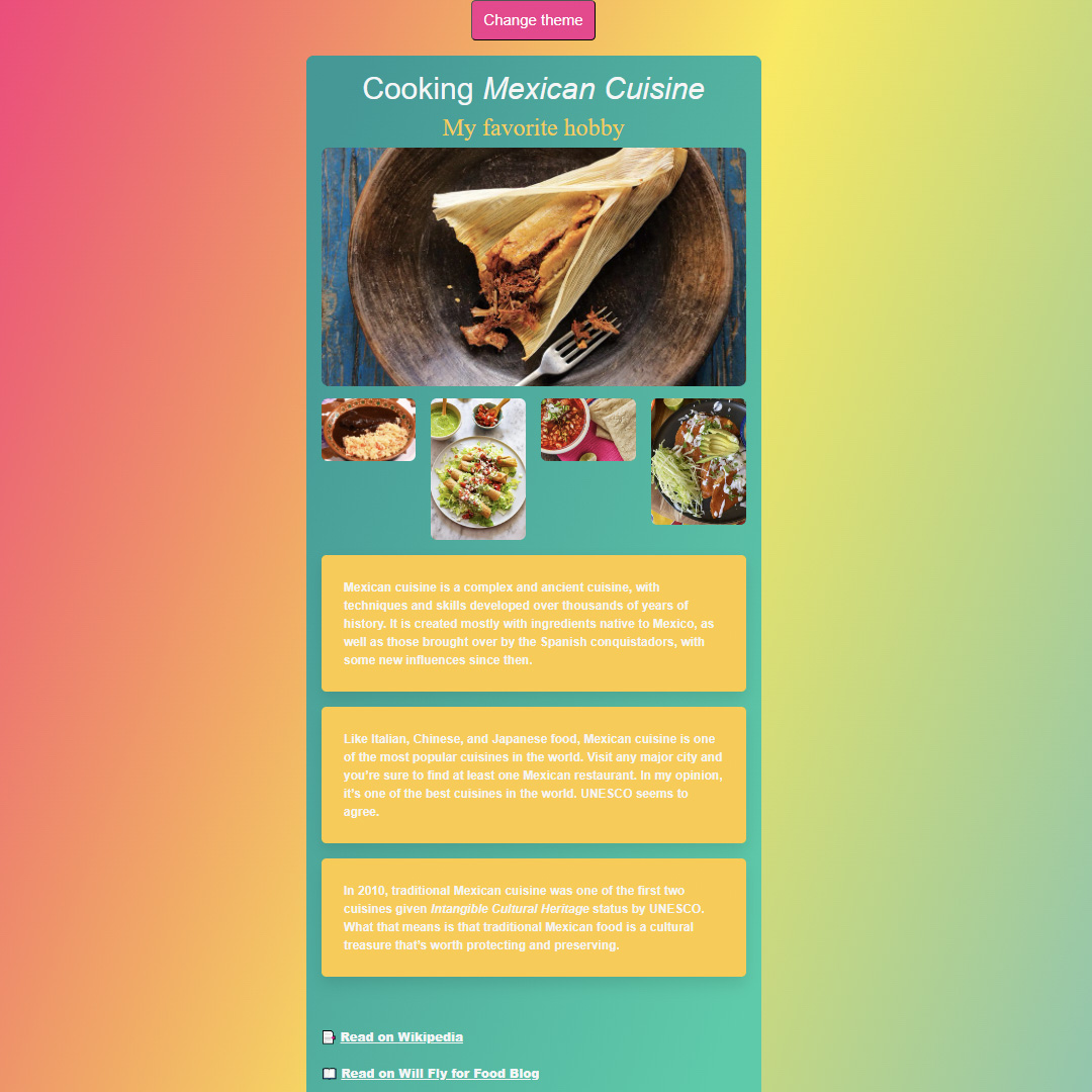Mexican cuisine project preview